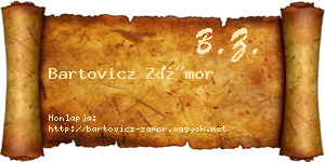 Bartovicz Zámor névjegykártya